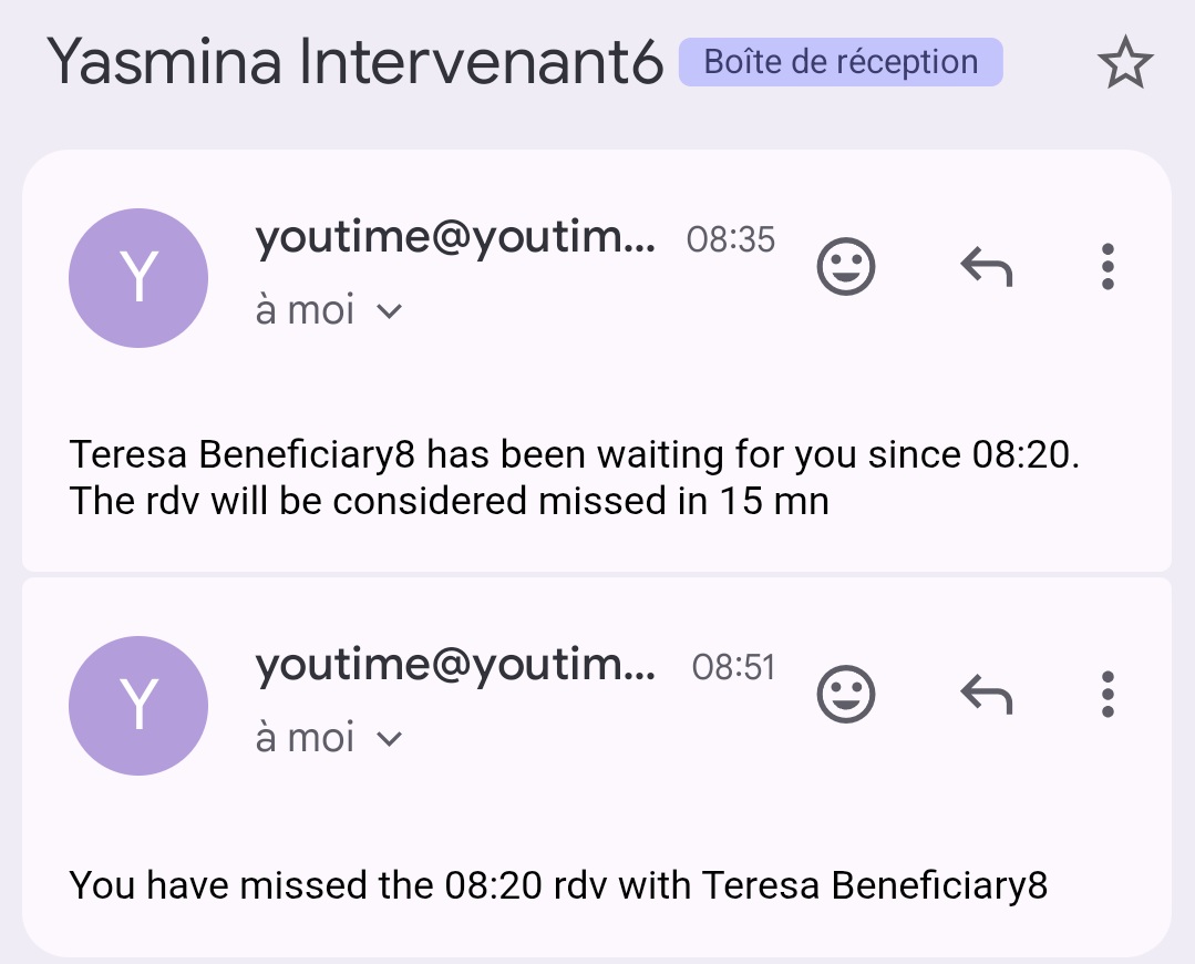 YouTime informs the caregiver