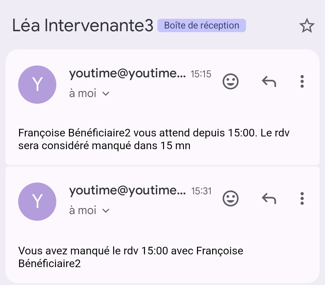 YouTime informe l'intervenant