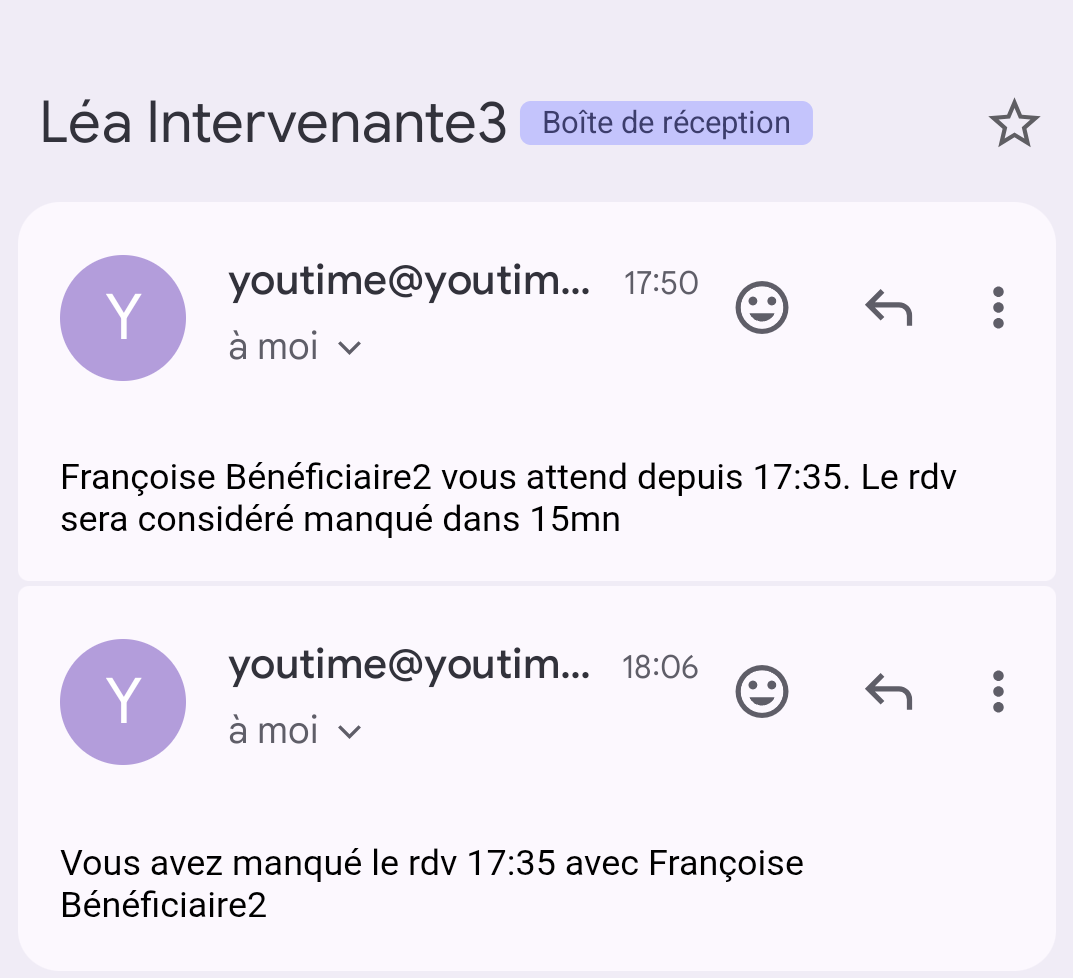 YouTime informe l'intervenant